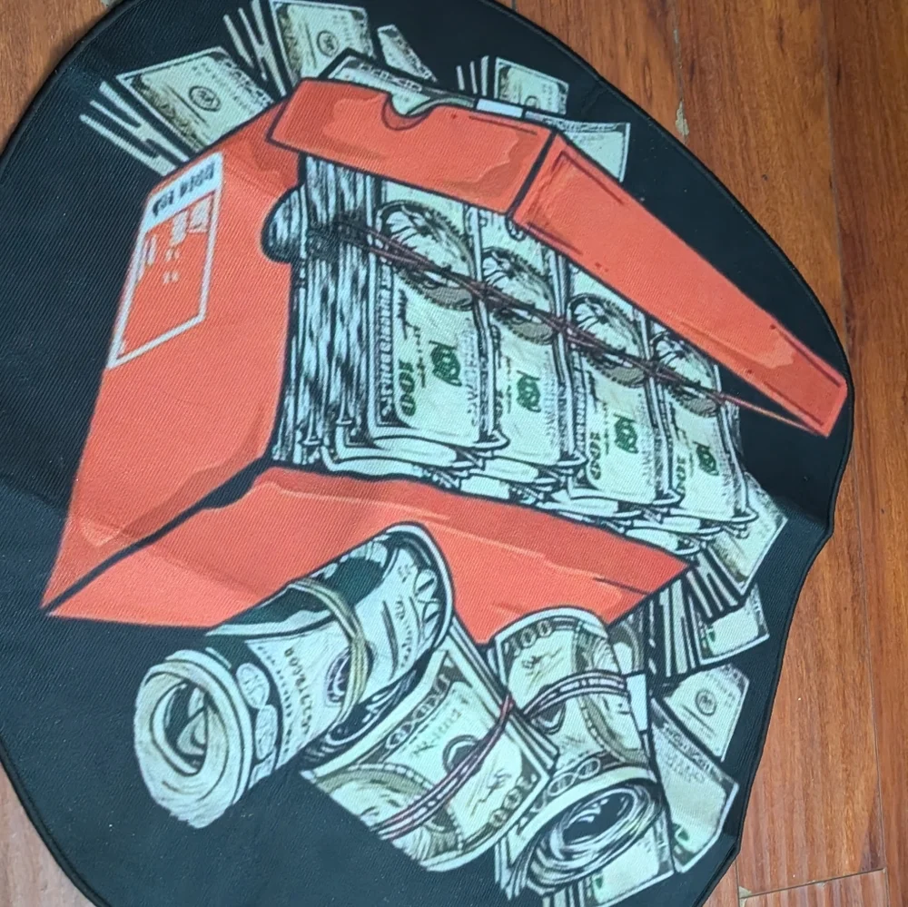 Black and Orange Money Box Door Mat